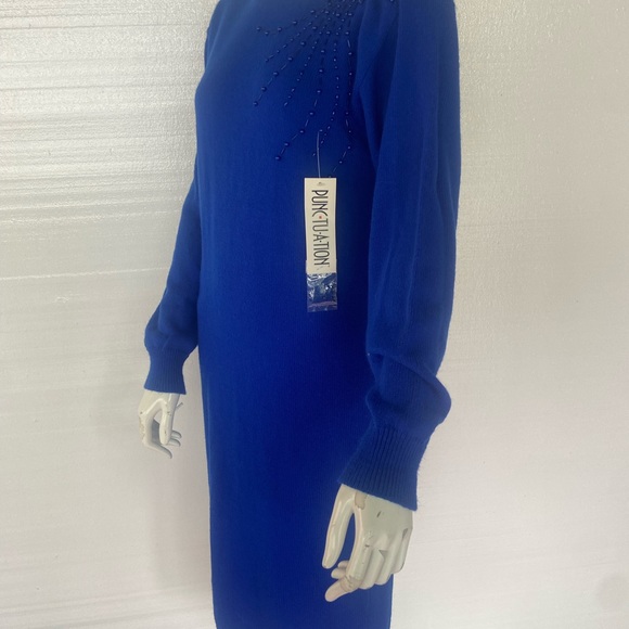 Vintage NWT sweater dress w sequins beads 80s 90s - Picture 8 of 12